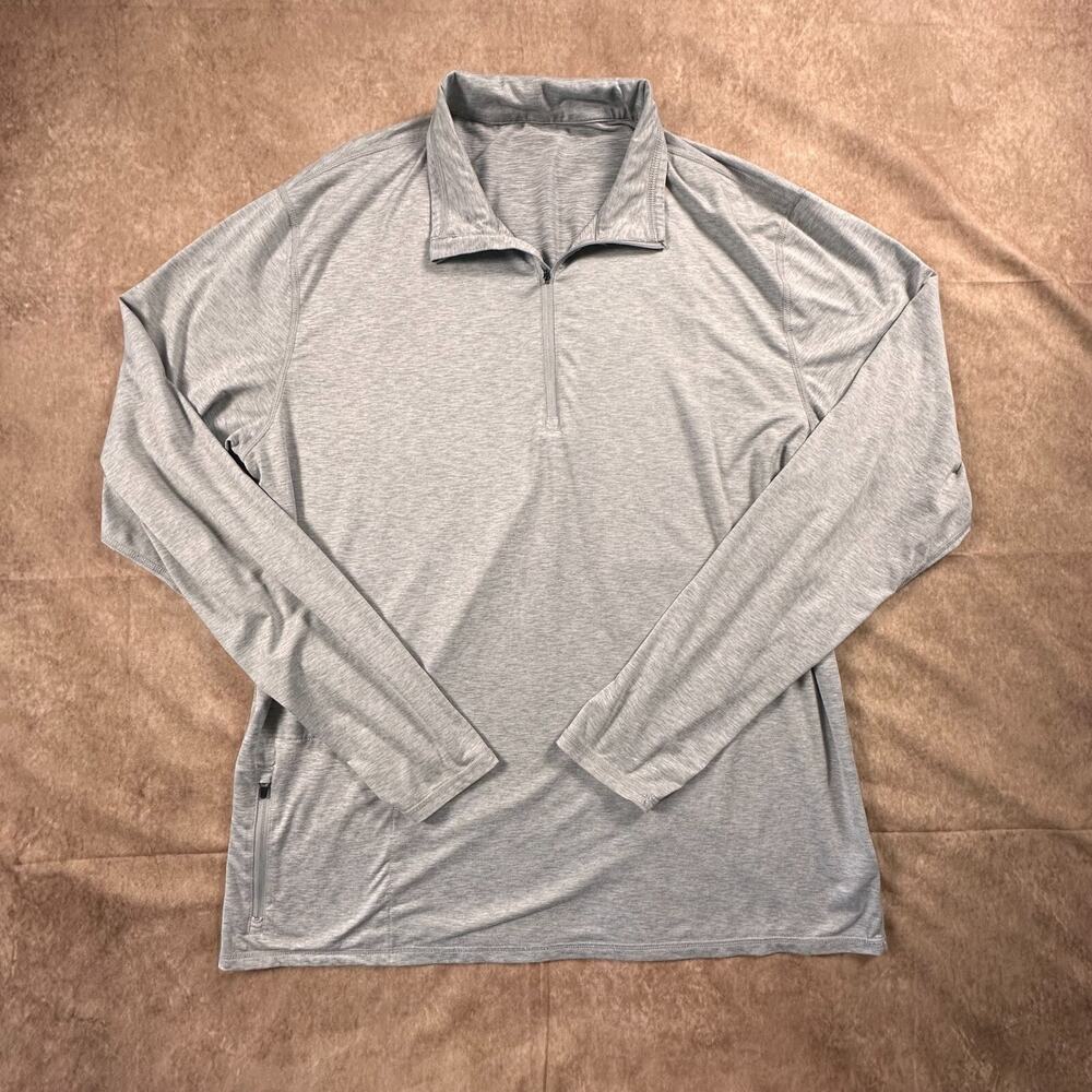 Vuori Light Gray 1/4 Zip Pullover Sweater